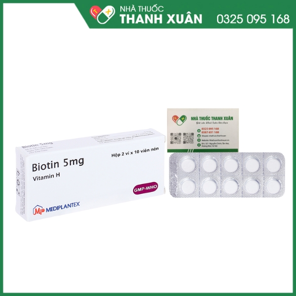 Biotin 5mg - Điều trị các trường hợp thiếu hụt biotin